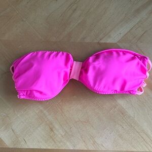 PINK hot pink strapless bikini
